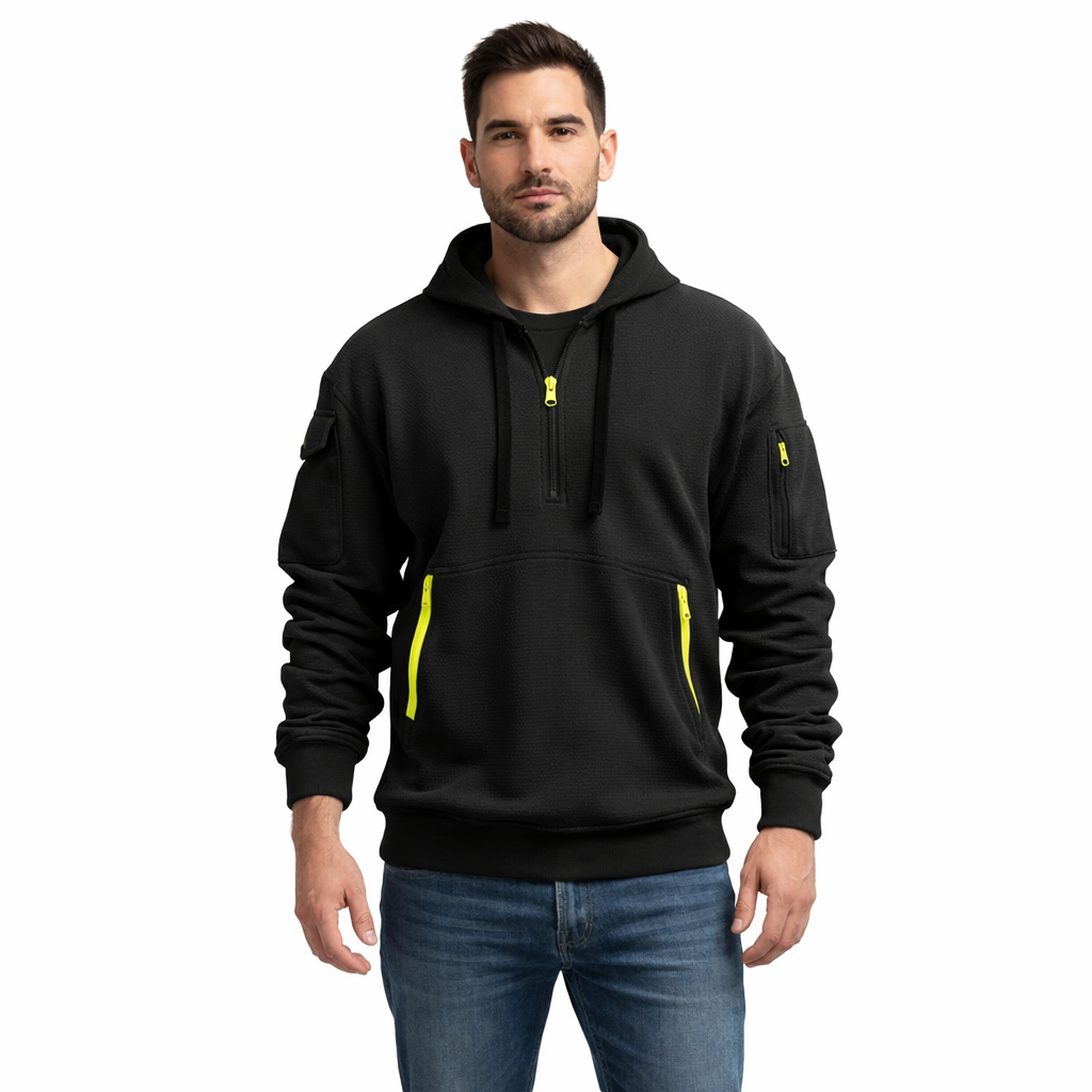 Men's Easy Fit Hooded Sweatshirt Casual Pullover Long Sleeve Top for Everyday Wear