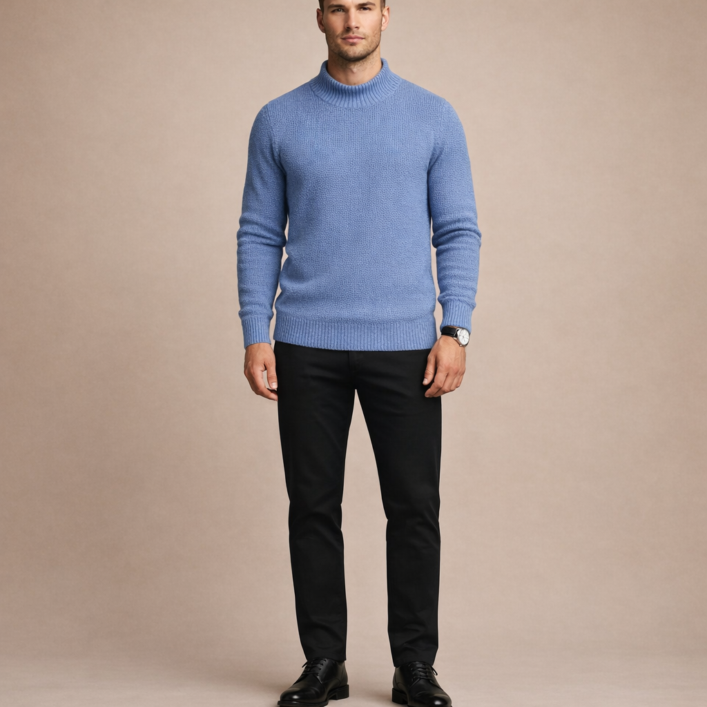Men's Classic Knitted Sweater Casual Long Sleeve Knit Top for Everyday Wear