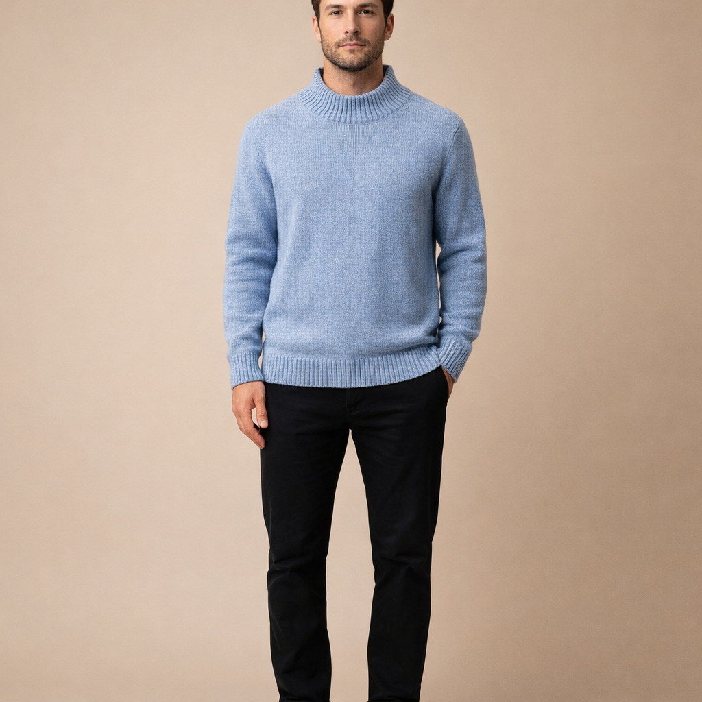 Men's Classic Knitted Sweater Casual Long Sleeve Knit Top for Everyday Wear