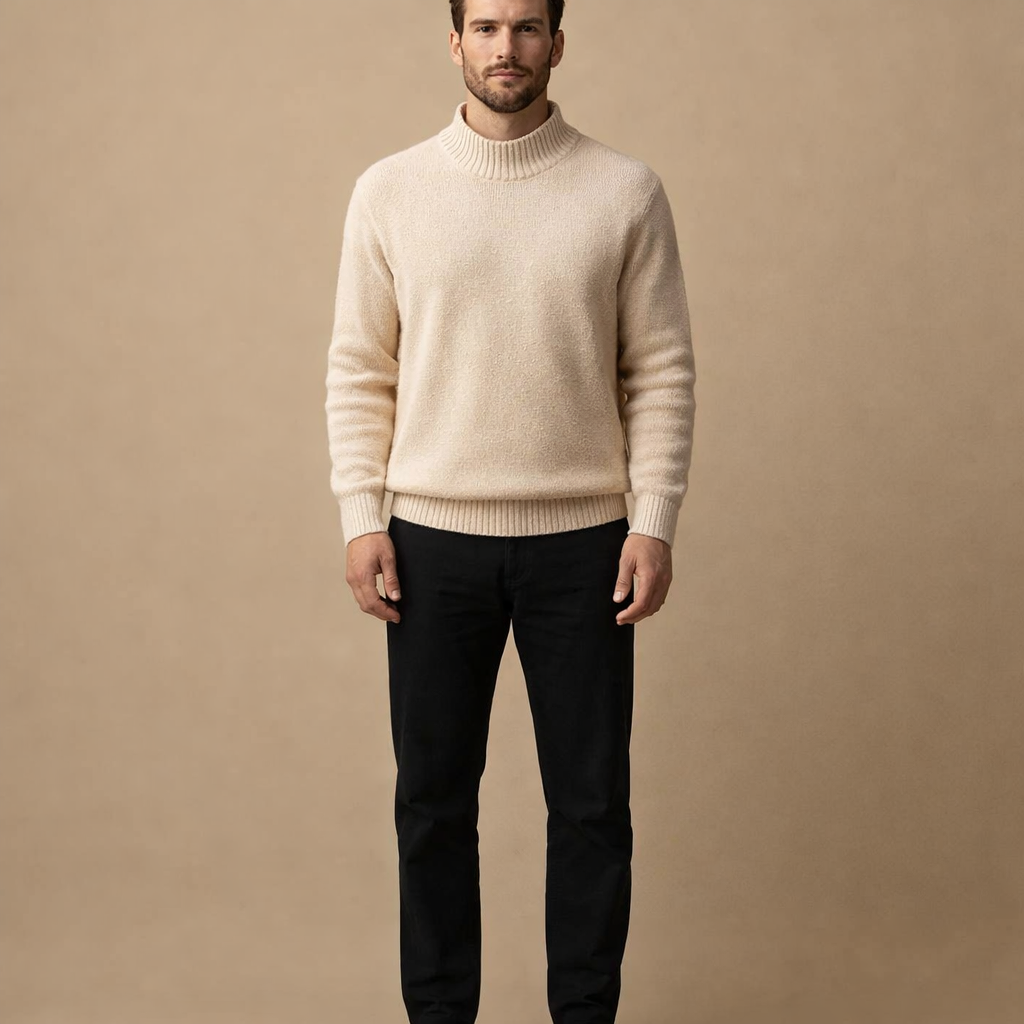 Men's Classic Knitted Sweater Casual Long Sleeve Knit Top for Everyday Wear
