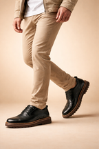 Men’s Casual Leather Lace-Up Business Shoes for Office and Smart Casual Everyday Wea