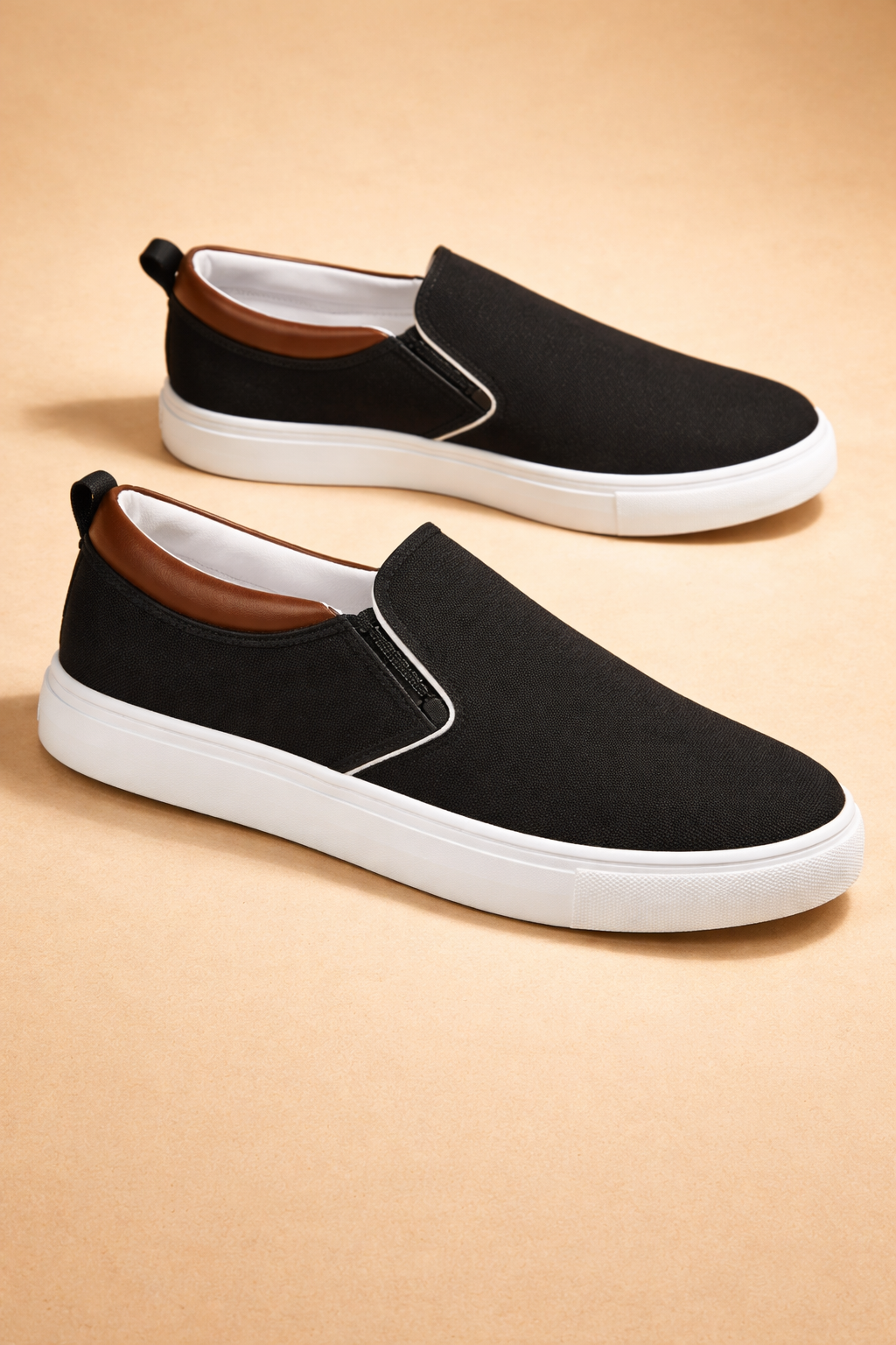 Men's Canvas Slip-On Loafer Sneakers for Casual Fall Wear and Everyday Comfort