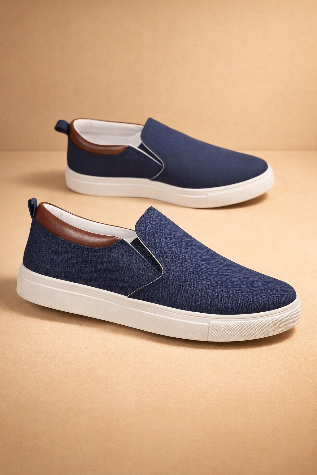 Men's Canvas Slip-On Loafer Sneakers for Casual Fall Wear and Everyday Comfort