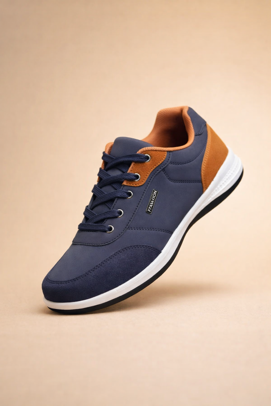 Men's Lace-Up Microfiber Leather Sneakers for Casual Everyday Wear and Modern Street Style