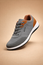 Men's Lace-Up Microfiber Leather Sneakers for Casual Everyday Wear and Modern Street Style