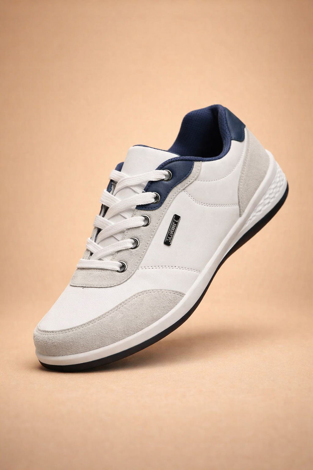 Men's Lace-Up Microfiber Leather Sneakers for Casual Everyday Wear and Modern Street Style