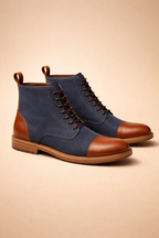 Men's Round Toe Lace-Up Low Ankle Boots for Casual Everyday Wear and Modern Style