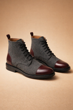 Men's Round Toe Lace-Up Low Ankle Boots for Casual Everyday Wear and Modern Style