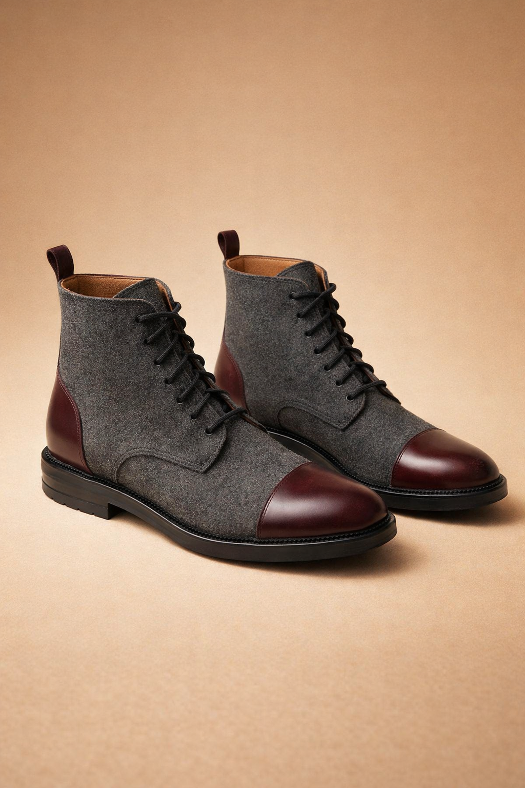 Men's Round Toe Lace-Up Low Ankle Boots for Casual Everyday Wear and Modern Style