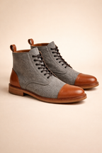 Men's Round Toe Lace-Up Low Ankle Boots for Casual Everyday Wear and Modern Style