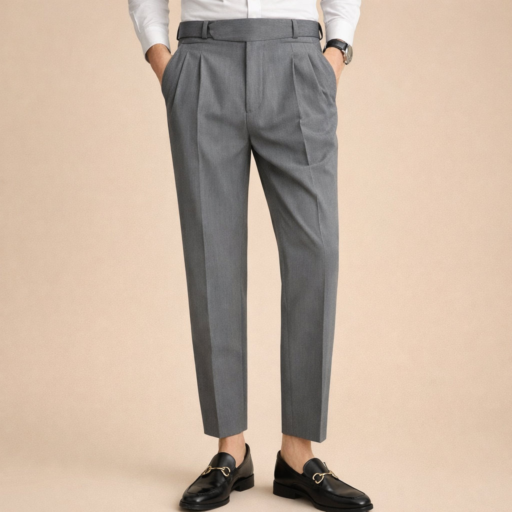 Men's Slim Pleated Casual Trousers – Refined Everyday Wear