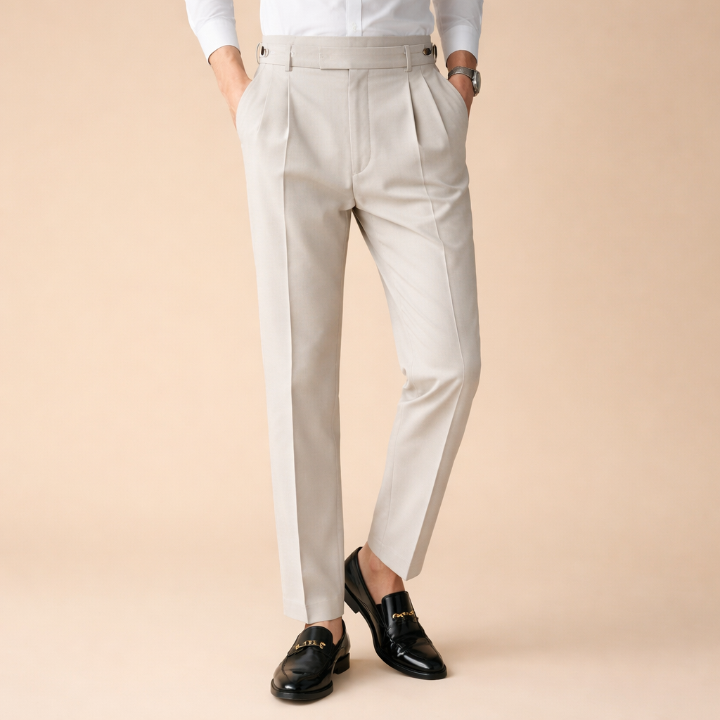 Men's Slim Pleated Casual Trousers – Refined Everyday Wear