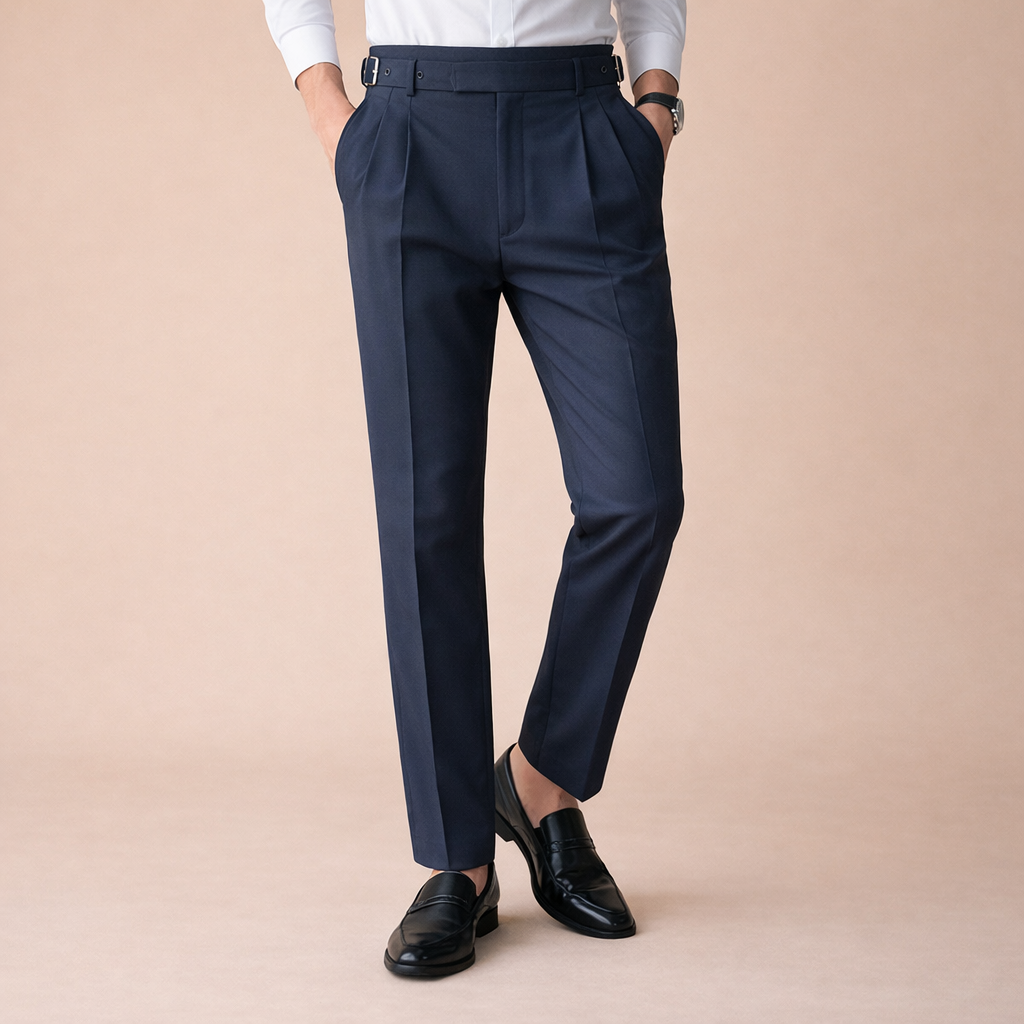 Men's Slim Pleated Casual Trousers – Refined Everyday Wear