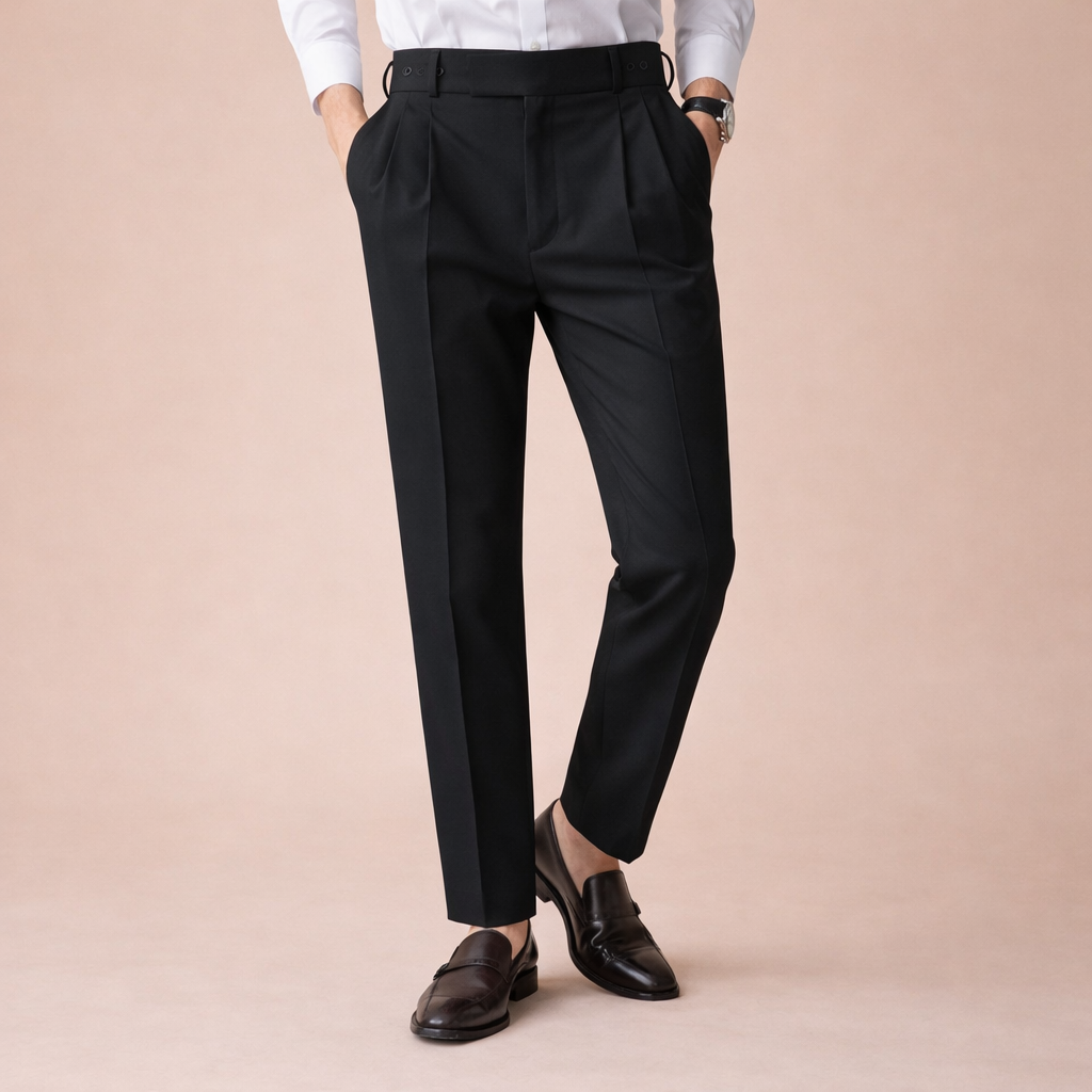 Men’s Slim Pleated Casual Trousers – Refined Everyday Wear