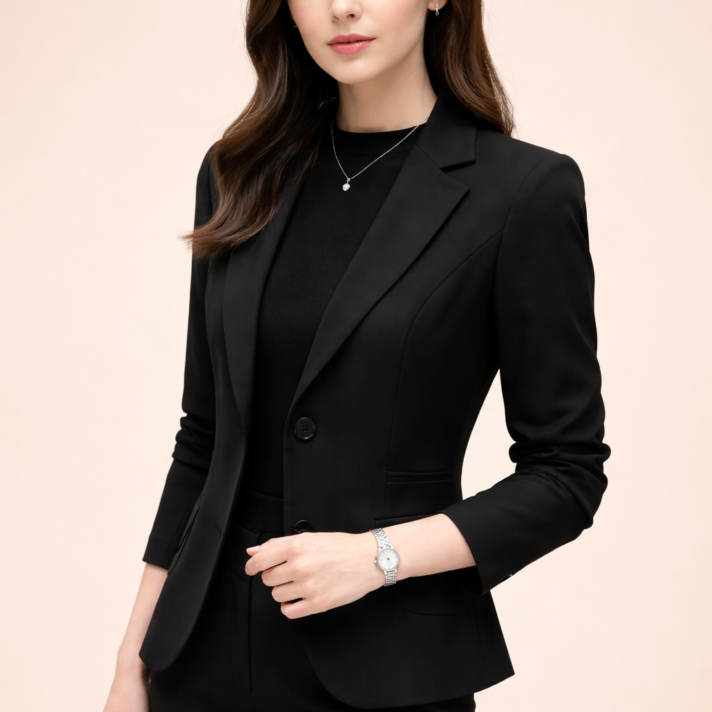 Women's Tailored Blazer Jacket – Structured Smart Casual Layering