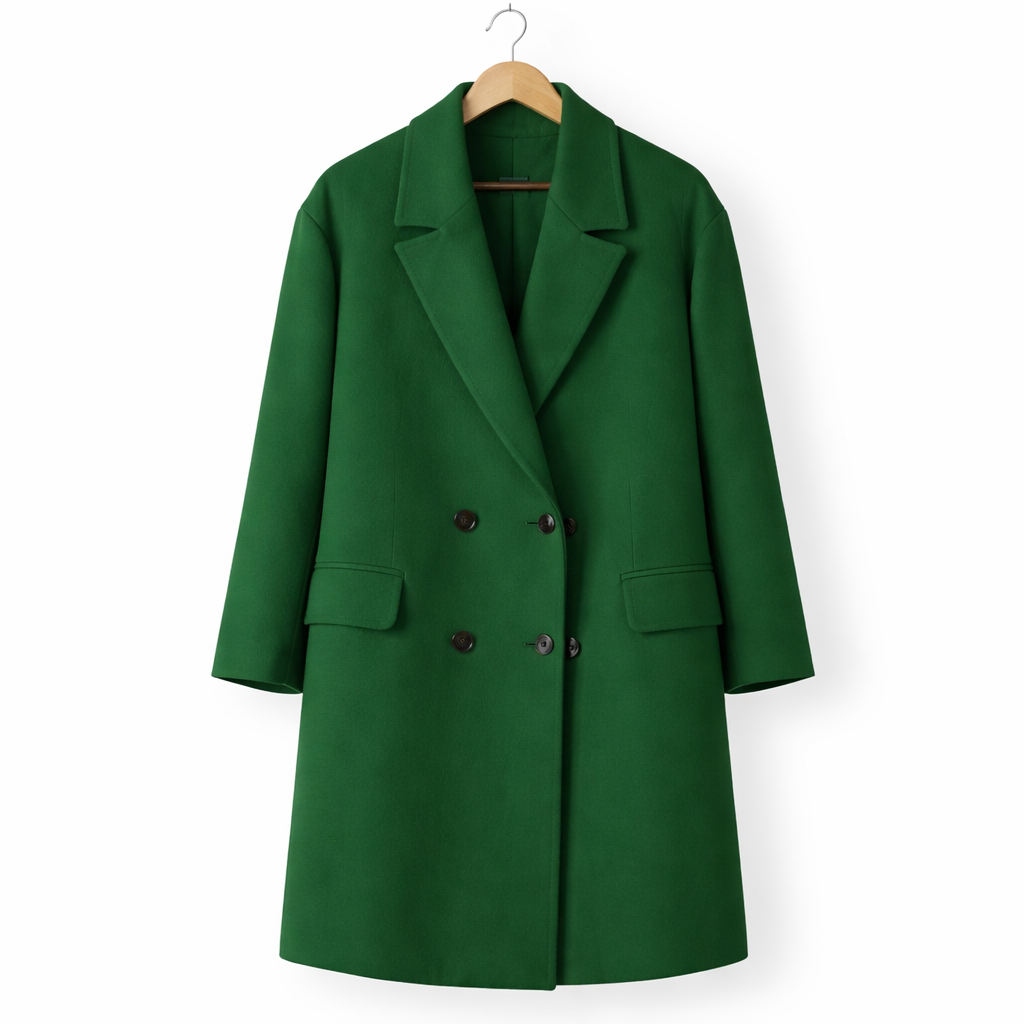 Women's Double Breasted Wool Coat – Warm Structured Outerwear