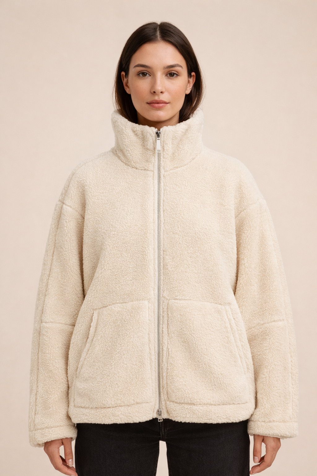 Women's Teddy Puffer Fleece Jacket – Insulated Casual Warmth and Comfort