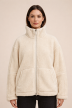 Women's Teddy Puffer Fleece Jacket – Insulated Casual Warmth and Comfort