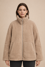 Women's Teddy Puffer Fleece Jacket – Insulated Casual Warmth and Comfort