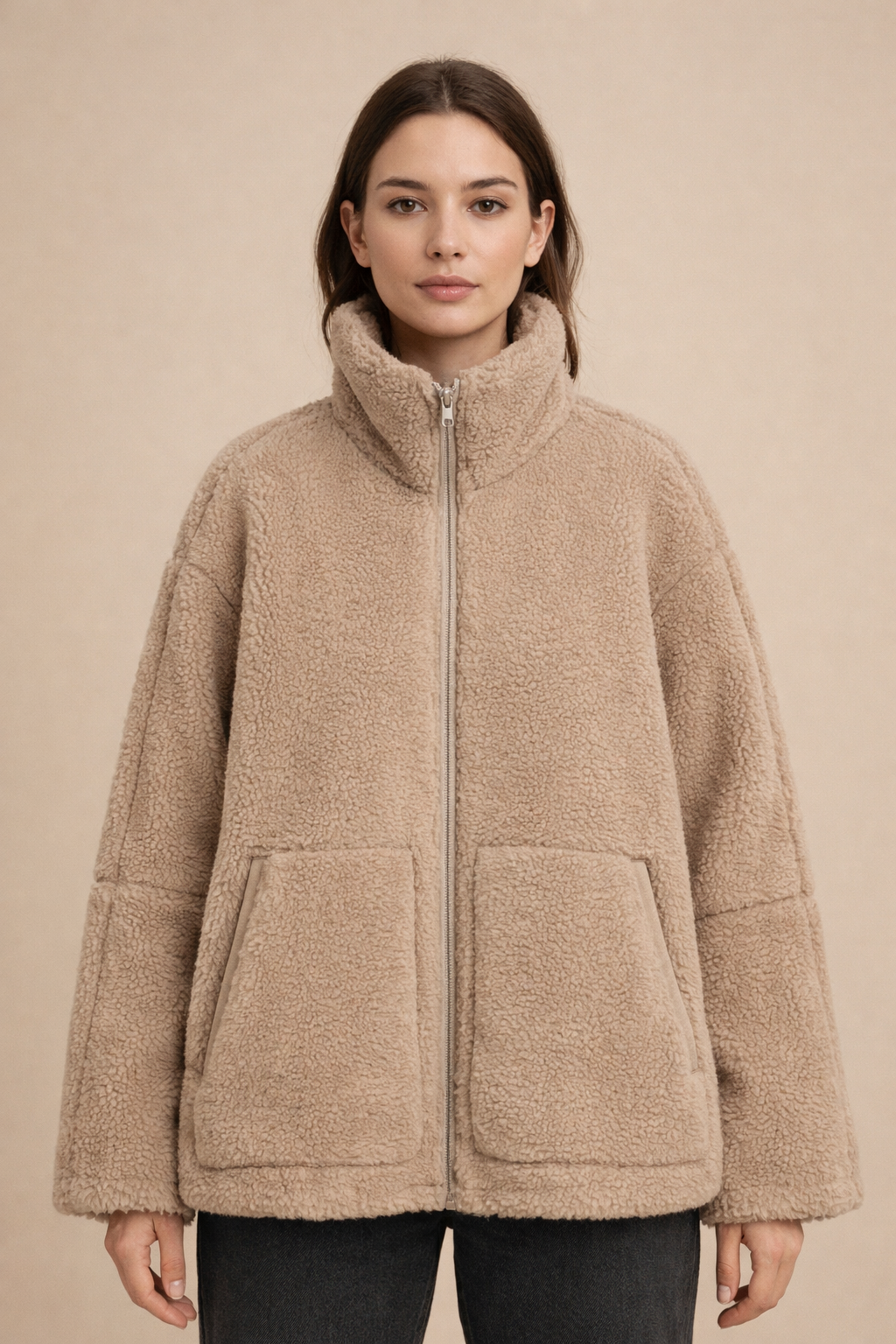 Women's Teddy Puffer Fleece Jacket – Insulated Casual Warmth and Comfort