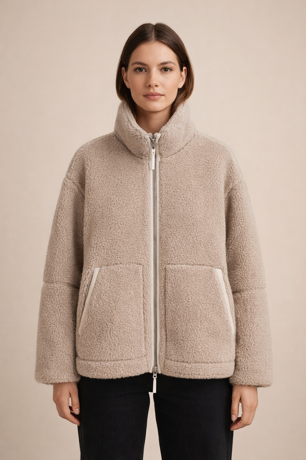 Women's Teddy Puffer Fleece Jacket – Insulated Casual Warmth and Comfort