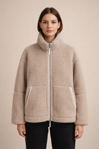 Women's Teddy Puffer Fleece Jacket – Insulated Casual Warmth and Comfort