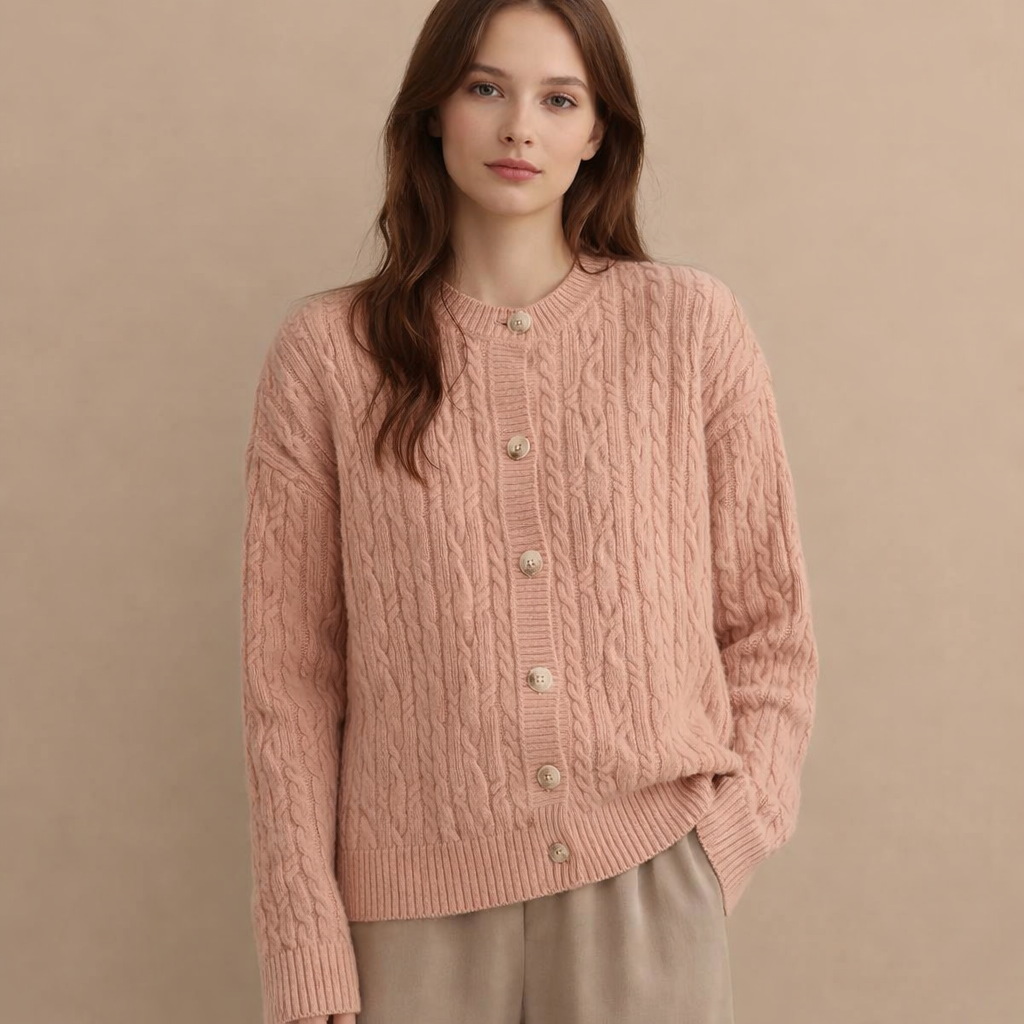 Women's Loose Knit Cardigan – Relaxed Fit Long Sleeve Layer