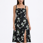 Women’s Lace-Up Slit Midi Dress – comfortable fit for everyday wear