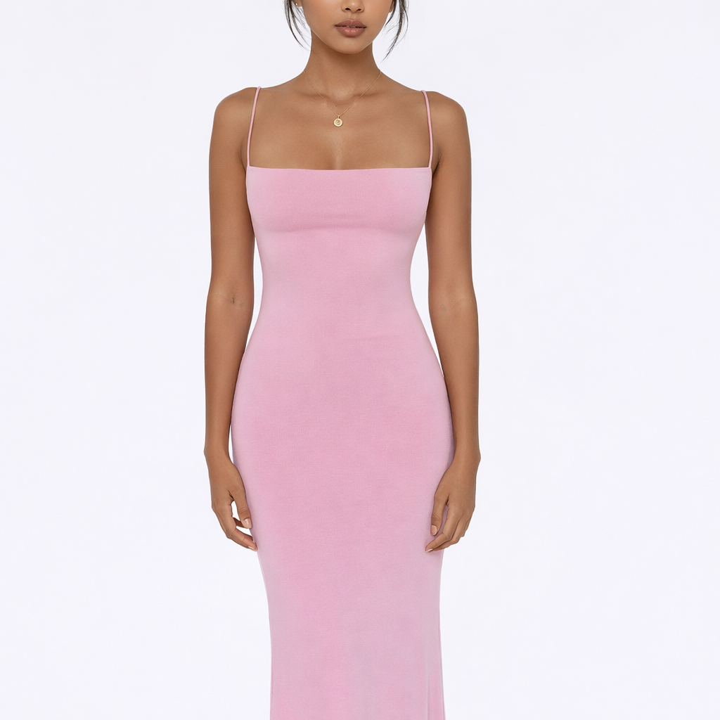 Women's Backless Slim Dress – fitted silhouette for evening wear