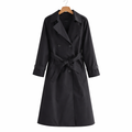 Women's Double Breasted Belted Coat – Structured Vintage Inspired Fit