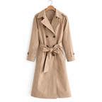 Women's Double Breasted Belted Coat – Structured Vintage Inspired Fit
