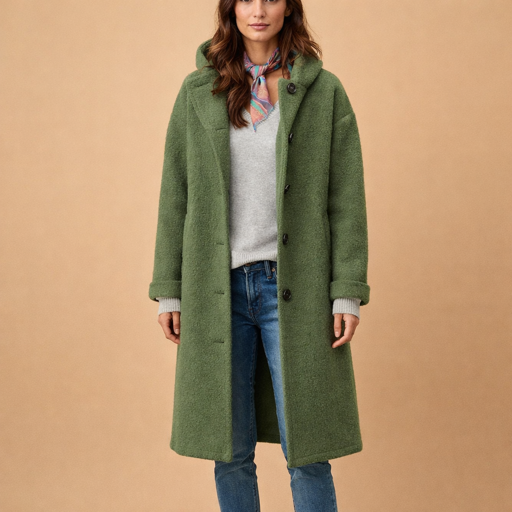 Women's Thickened Tweed Trench Coat – Warm Structured Outerwear