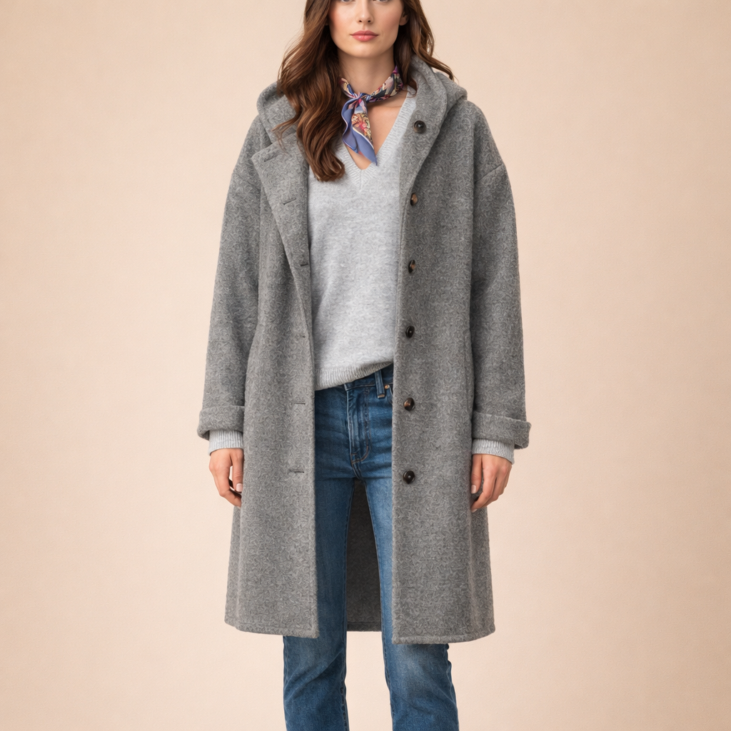 Women's Thickened Tweed Trench Coat – Warm Structured Outerwear