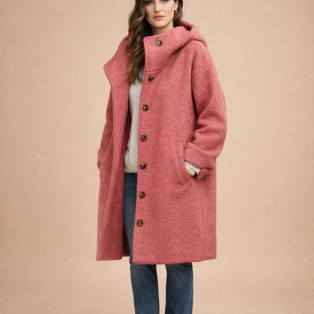 Women's Thickened Tweed Trench Coat – Warm Structured Outerwear