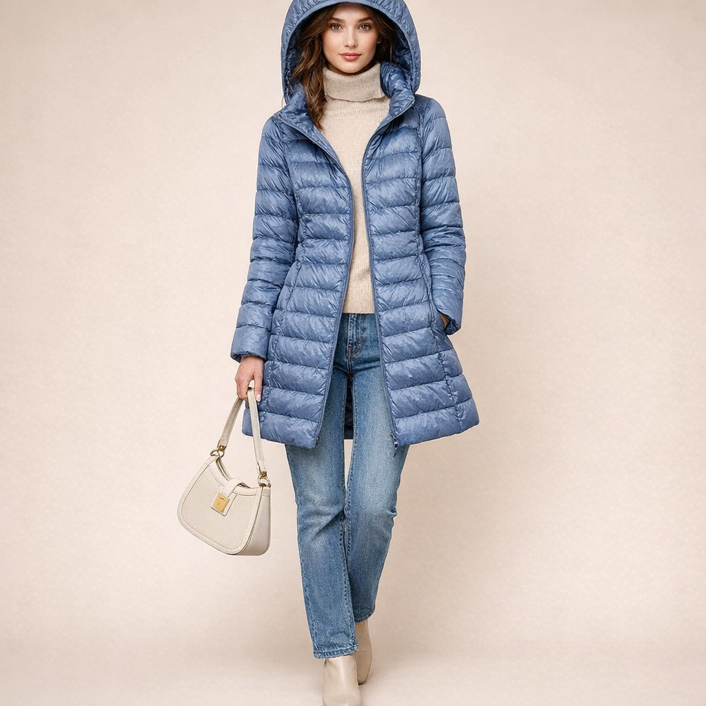 Women's Plus Size Mid-Length Down Jacket – Lightweight Comfort for Everyday Wear