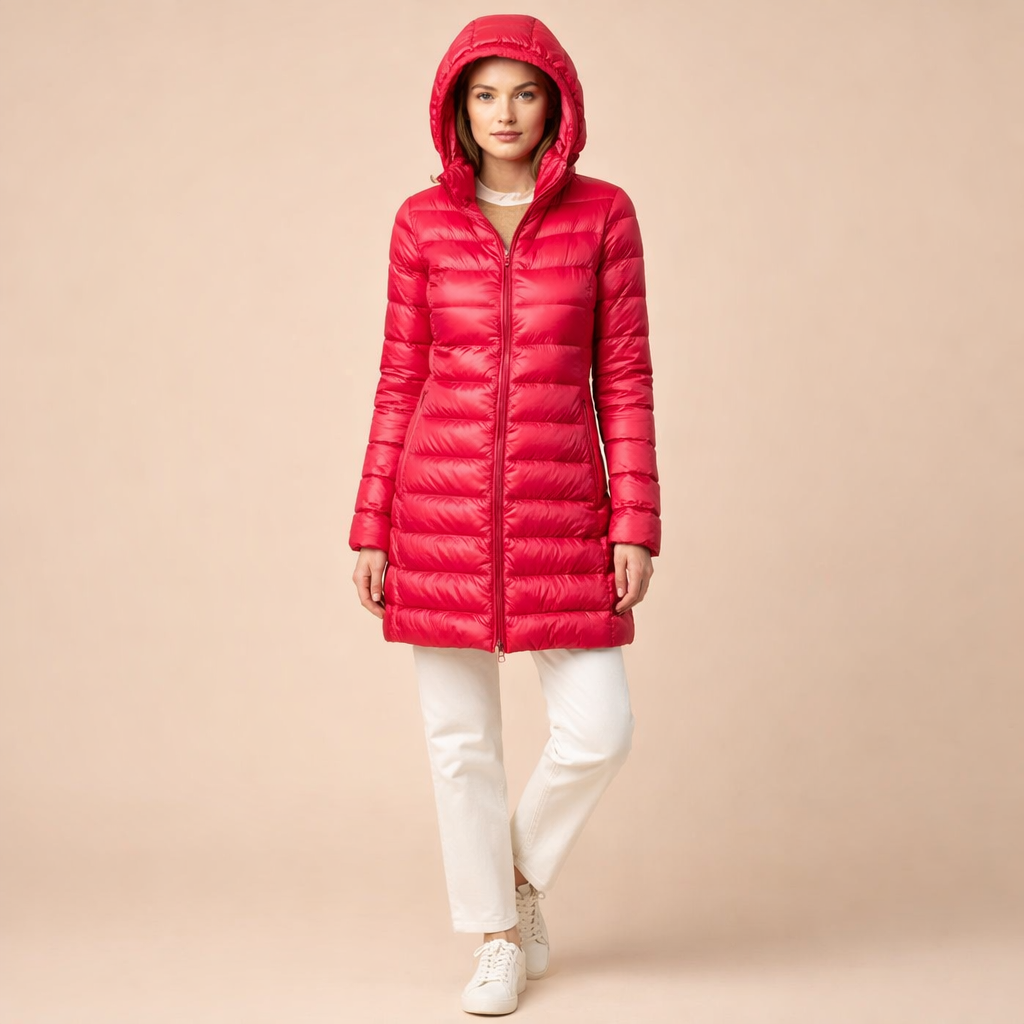 Women's Plus Size Mid-Length Down Jacket – Lightweight Comfort for Everyday Wear