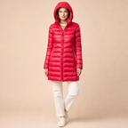 Women's Plus Size Mid-Length Down Jacket – Lightweight Comfort for Everyday Wear