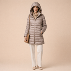 Women's Plus Size Mid-Length Down Jacket – Lightweight Comfort for Everyday Wear