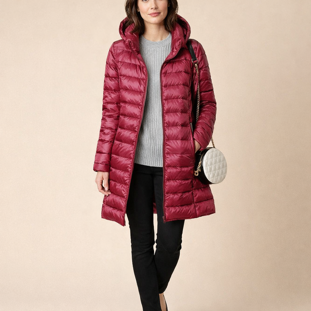 Women's Plus Size Mid-Length Down Jacket – Lightweight Comfort for Everyday Wear