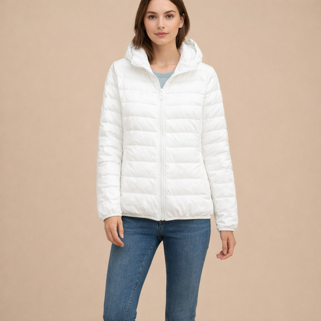 Women's Lightweight Hooded Down Jacket – Comfortable Everyday Cold-Weather Wear