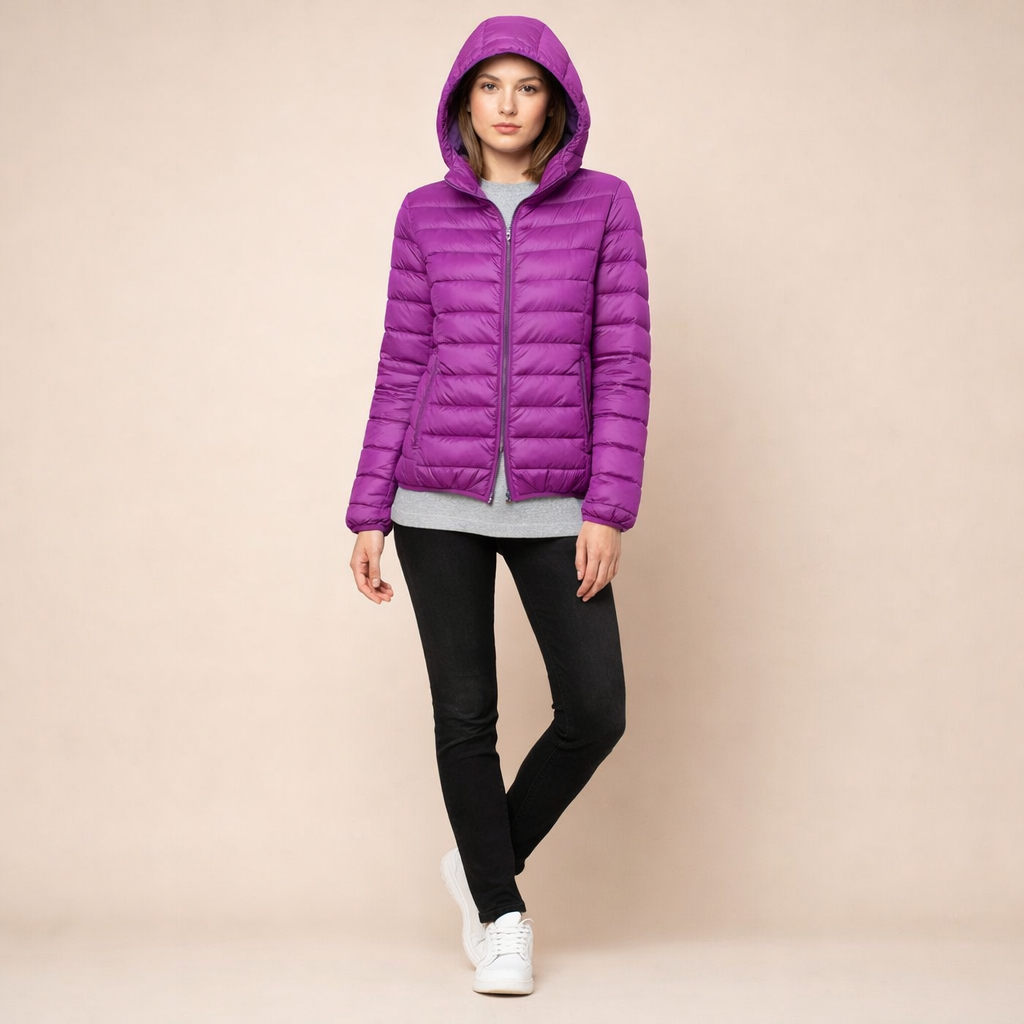 Women's Lightweight Hooded Down Jacket – Comfortable Everyday Cold-Weather Wear