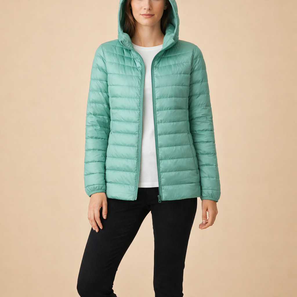 Women's Lightweight Hooded Down Jacket – Comfortable Everyday Cold-Weather Wear