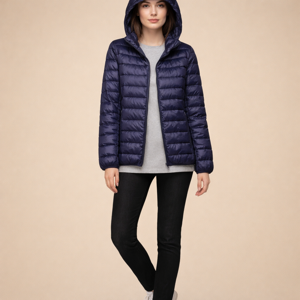 Women's Lightweight Hooded Down Jacket – Comfortable Everyday Cold-Weather Wear