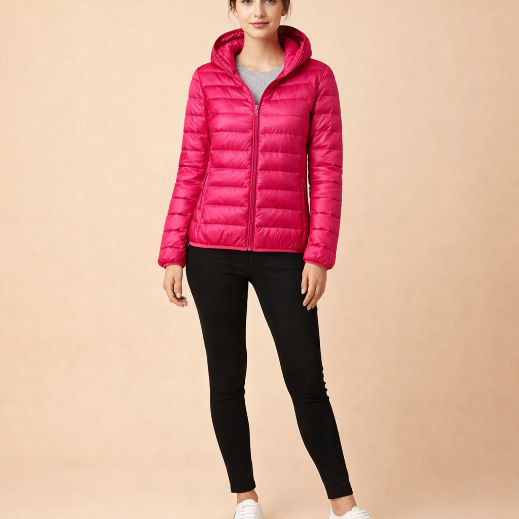 Women's Lightweight Hooded Down Jacket – Comfortable Everyday Cold-Weather Wear