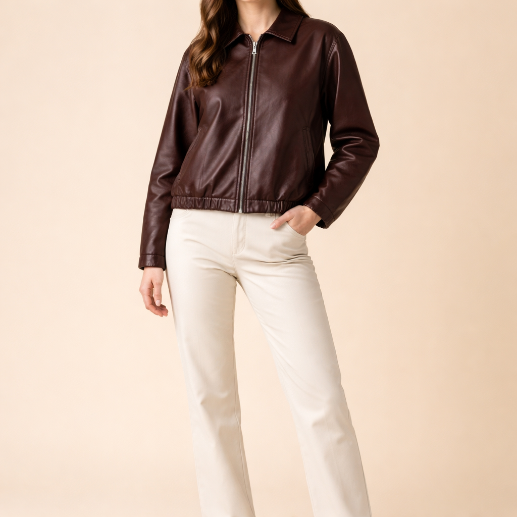 Women's Leather Jacket – Structured Fit for Everyday Wear