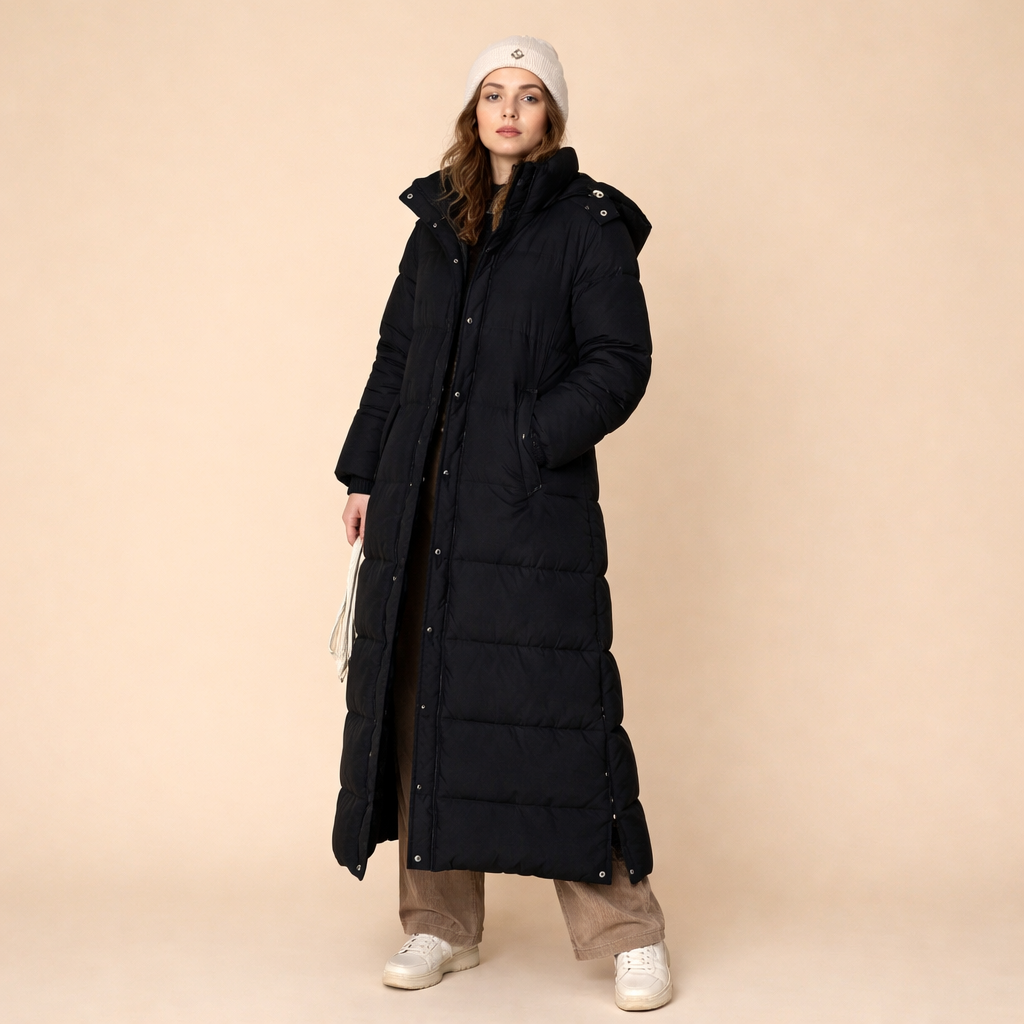 Women’s Quilted Hooded Puffer Coat – Insulated Warmth for Cold Weather