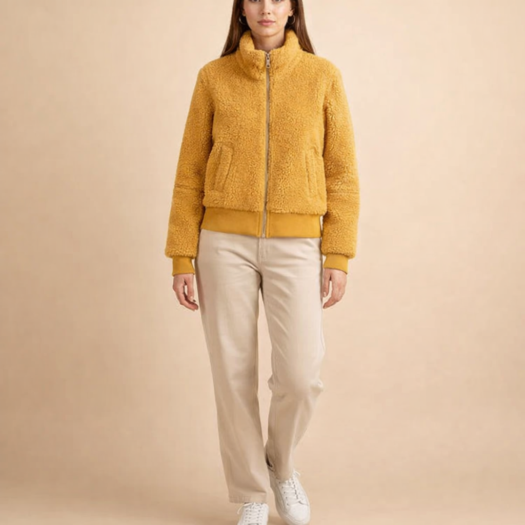 Women's Fleece Stand Collar Jacket – Lightweight Warmth for Daily Wear