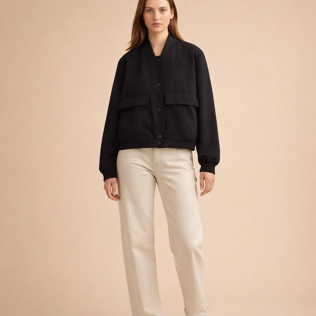 Women's Casual Bomber Jacket – Relaxed Fit for Everyday Wear