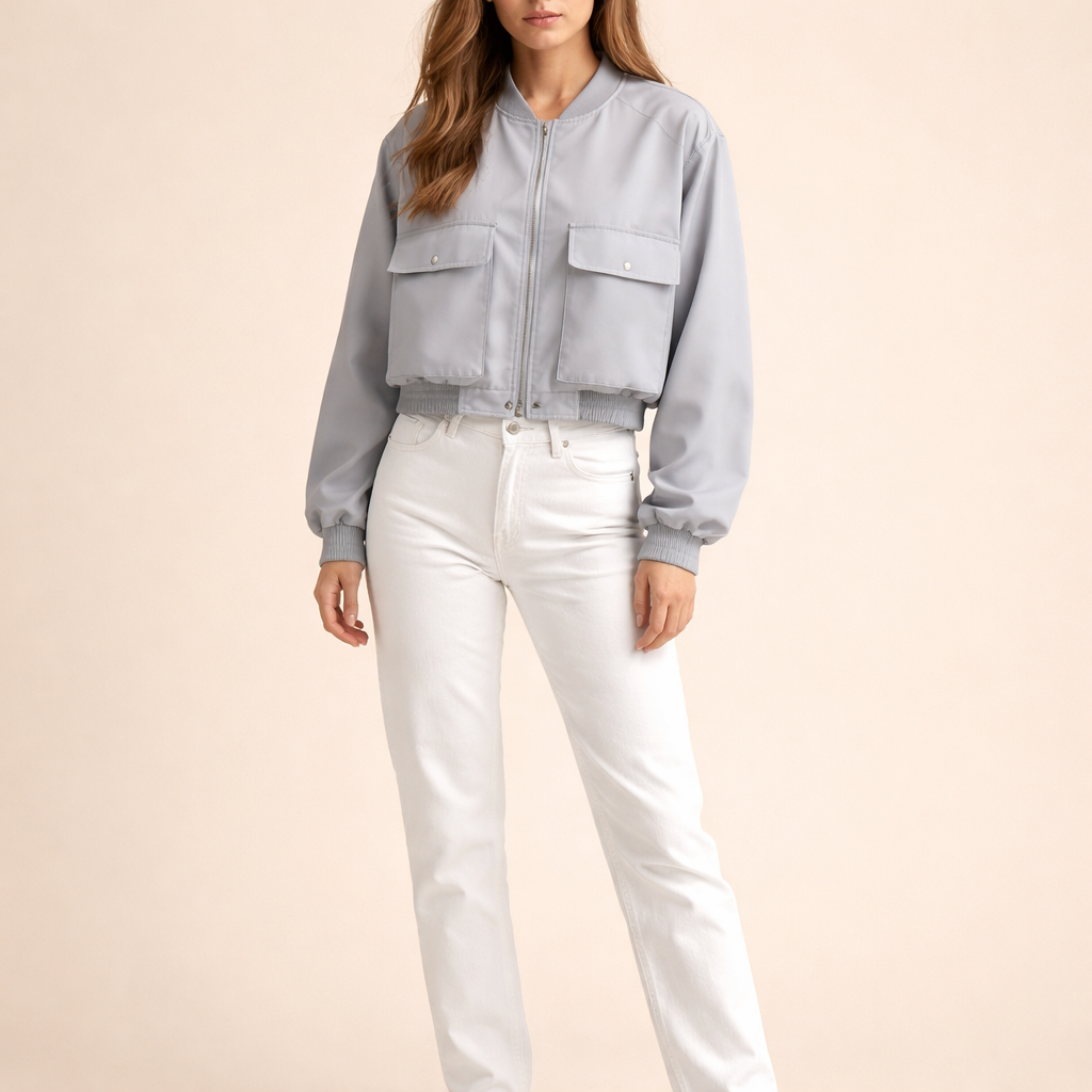 Women's Casual Bomber Jacket – Relaxed Fit for Everyday Wear