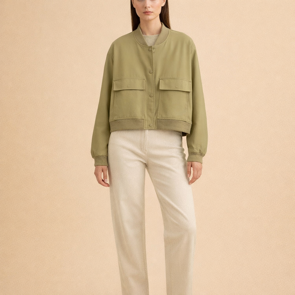 Women's Casual Bomber Jacket – Relaxed Fit for Everyday Wear